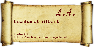 Leonhardt Albert névjegykártya